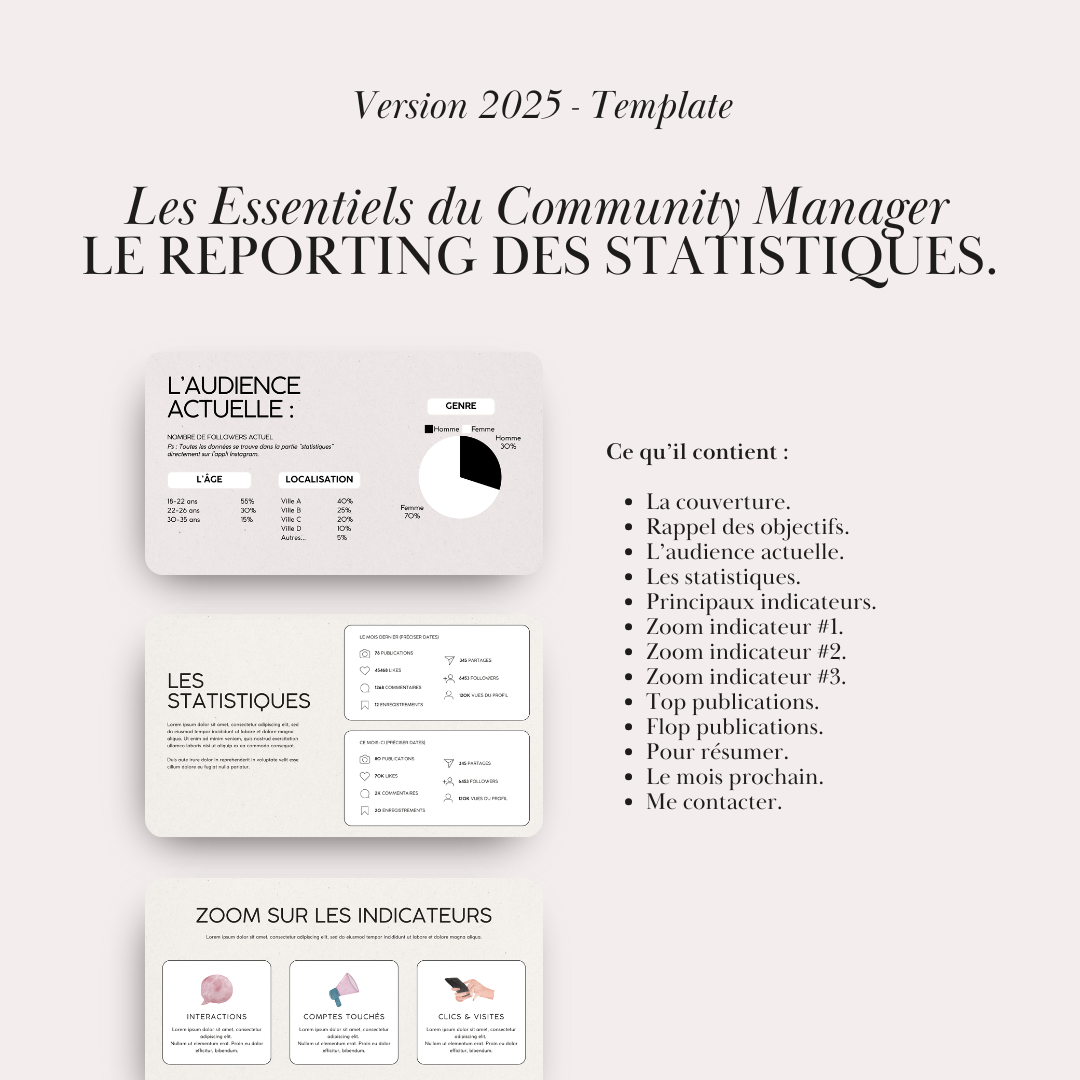 Le reporting mensuel - Template