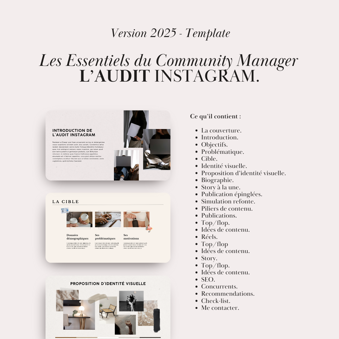 L'audit Instagram - Template