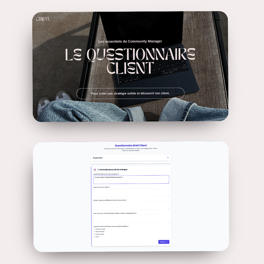 Le questionnaire client - Template