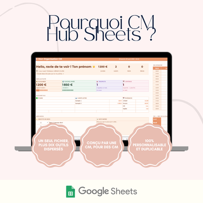 CM Hub Sheets - L'outil tout-en-un pour ton activité de CM