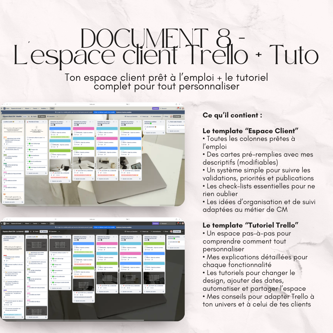 L'espace client Trello + Tutoriel - Template