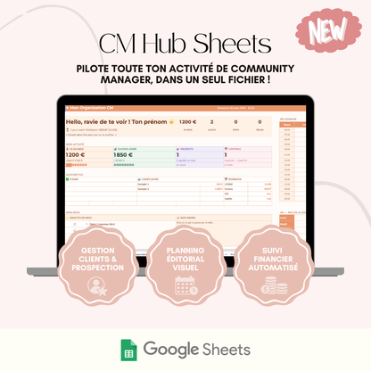 CM Hub Sheets - L'outil tout-en-un pour ton activité de CM